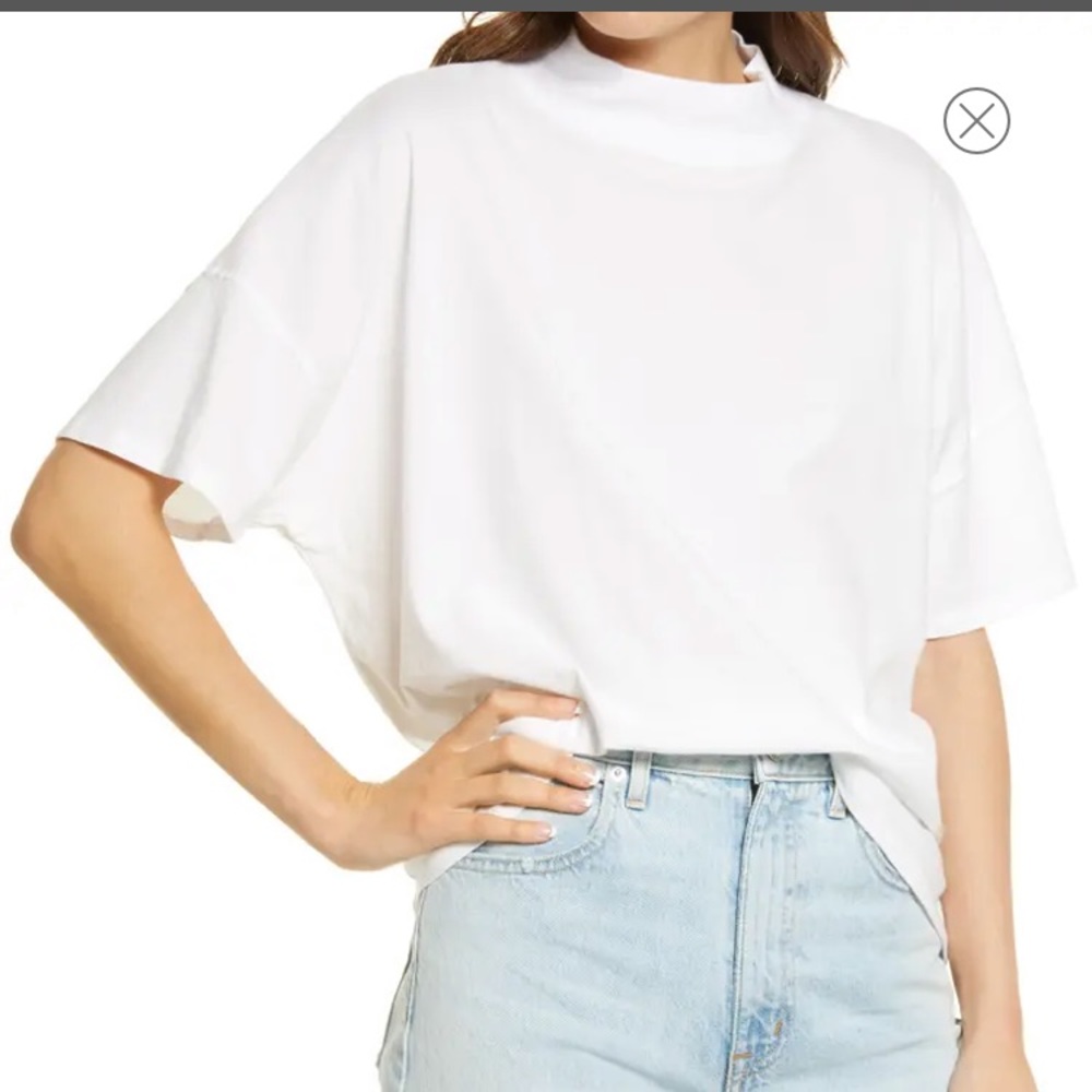 Free People white crop top mock neck size XS